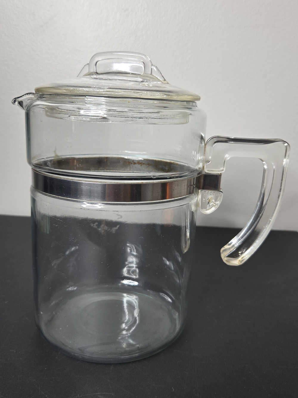 Vtg Pyrex Flameware Line 9 Cup Glass Stovetop Coffee Percolator With Lid 7829-B